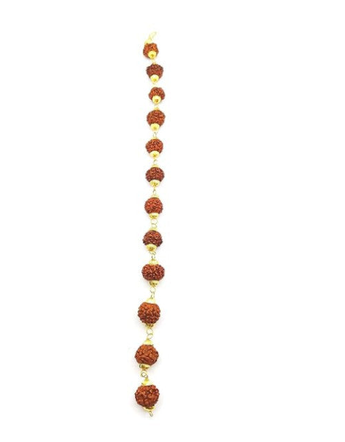 Original 5 Mukhi 5 Face Golden Cap Rudraksha Bracelet for Men and Women (Pack of 1)